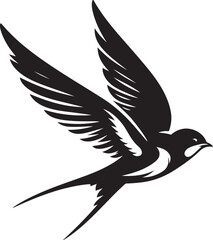 Obraz premium Swift Bird Silhouette Vector Illustration 