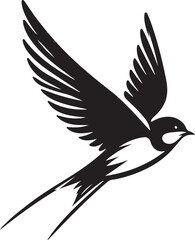 Obraz premium Swift Bird Silhouette Vector Illustration 