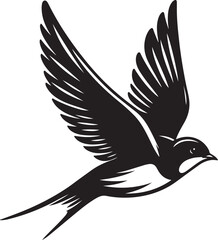 Obraz premium Swift Bird Silhouette Vector Illustration 