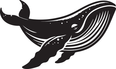 Humpback Whale fish silhouette vector illustration