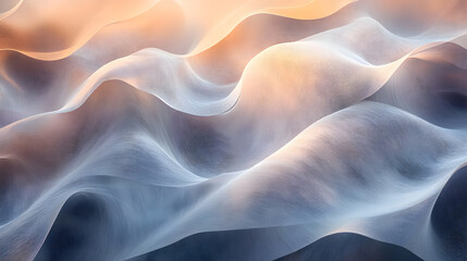 Obraz premium Ethereal Elegance: Dance of Soft Curved Smoke Lines in Serene Harmony