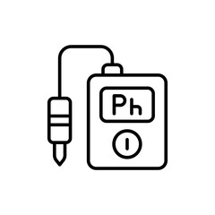 Ph Meter outline icons, minimalist vector illustration ,simple transparent graphic element .Isolated on white background