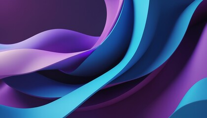 Obraz premium Dynamic 3D Background with Flowing Abstract Shapes and Vibrant Blue Purple Gradients Generative AI
