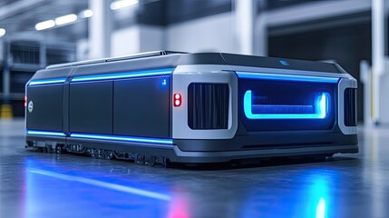 Obraz premium Robotics enhancing productivity in warehouses, factories, and logistics with autonomous material handling systems. 