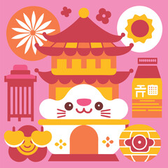 Naklejka premium chinese new year vector illustration