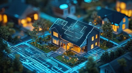 Smart energy meters using AI to track and optimize household energy consumption.