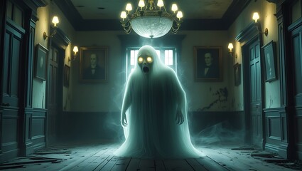 Ghostly Presence in a Mysterious Night House