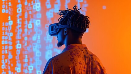 Exploring the Metaverse: A Man Immersed in Virtual Reality