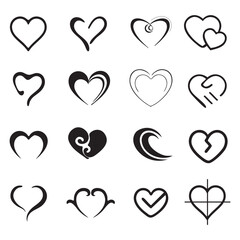 Heart valentine icon set vector illustration.eps
