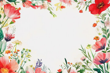 Fototapeta premium Elegant wedding invitation card background vector. Minimal hand painted watercolor botanical flowers texture template background. Design for wedding, vip cover, poster, rsvp moderncard.Valentine's Day