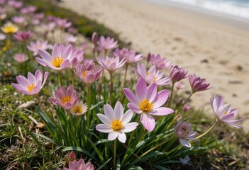 purple crocus flowers