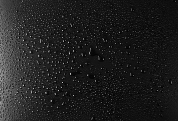  Water droplets on black background and texture