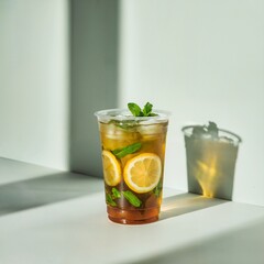 Fresh Mint Lemonade Iced Tea Drink Photography