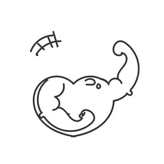 hand drawn doodle heart love with strong bicep