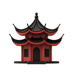 Fototapeta premium Asian and Chinese style Traditional red Asian temple with intricate design.