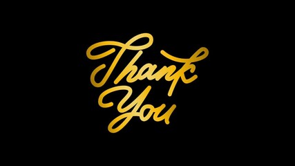 gold thank you text animation for greeting footage.