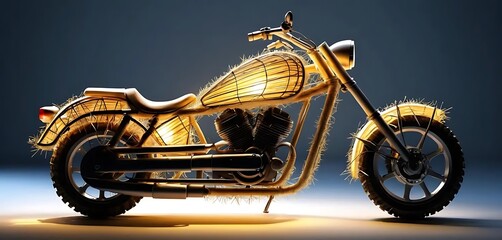 Fototapeta premium A Unique Straw Motorcycle Design Showing Craftsmanship