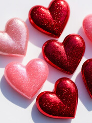 Obraz premium heart shaped candy. Minimal. Design. Template. Empty space.