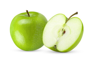 Transparent green apple with shadow