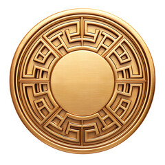 Asian and Chinese style Elegant golden symbol with intricate details.