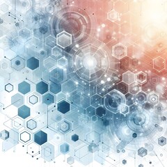 Fototapeta premium AI Generate of Abstract Hexagonal Modern Science or Technology Background Design. Geometric abstract background with hexagons. Honeycomb, science and technology vector illustration