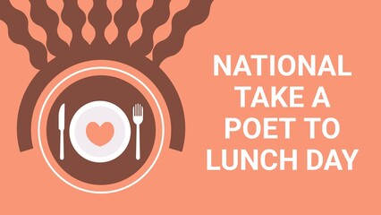 Obraz premium National Take a Poet to Lunch Day web banner design illustration 