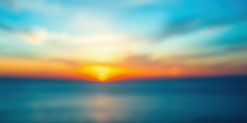 Obraz premium Abstract Seascape of a Blurred Sunset Over the Ocean