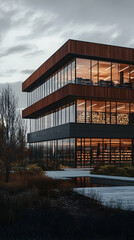 Obraz premium Modern Library Building 3D Illustration