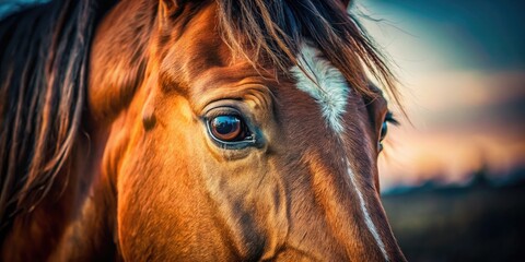 A majestic wild horse's head, captured in stunning documentary equine portraiture.