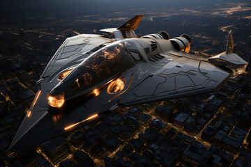 ultra modern military aircraft, super new technologies, science fiction,  