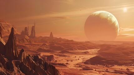 the concept of colonization of other planets.A space station on Mars