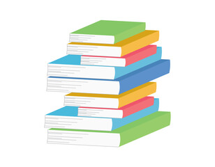 積み重なったカラフルな本