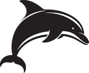 Naklejka premium Dolphin silhouette vector and dolphin are in the water illustration art 