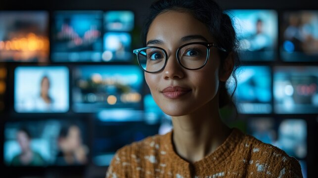 Diverse Digital Classroom Online Learning and Virtual Collaboration in Modern Workspace - Powered by Adobe