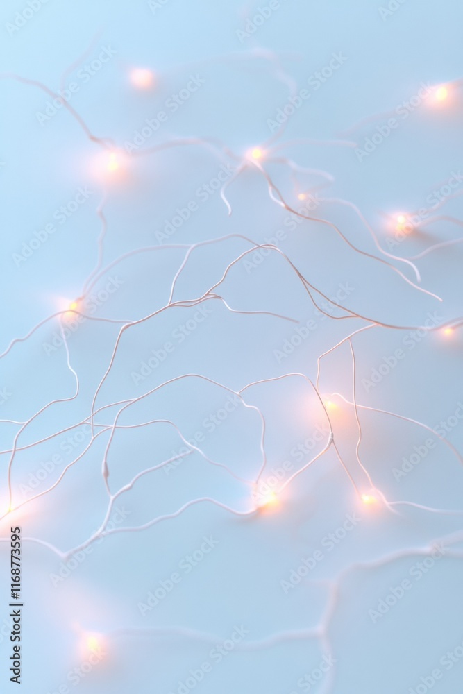Aufkleber soft glowing threads abstract light streaks on pastel background – modern ambient design