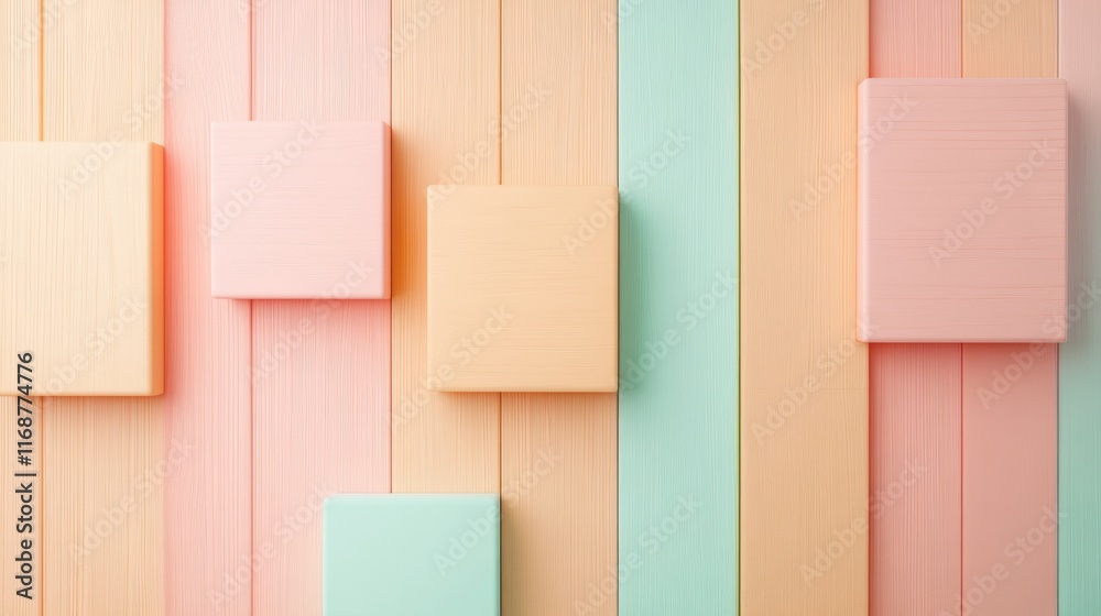 Poster surreal pastel financial abstraction with geometric elements