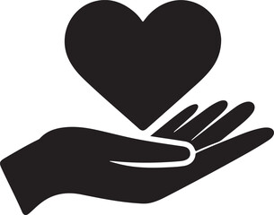 Hands holding heart icon