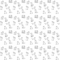 Pattern with adorable cartoon dogs.