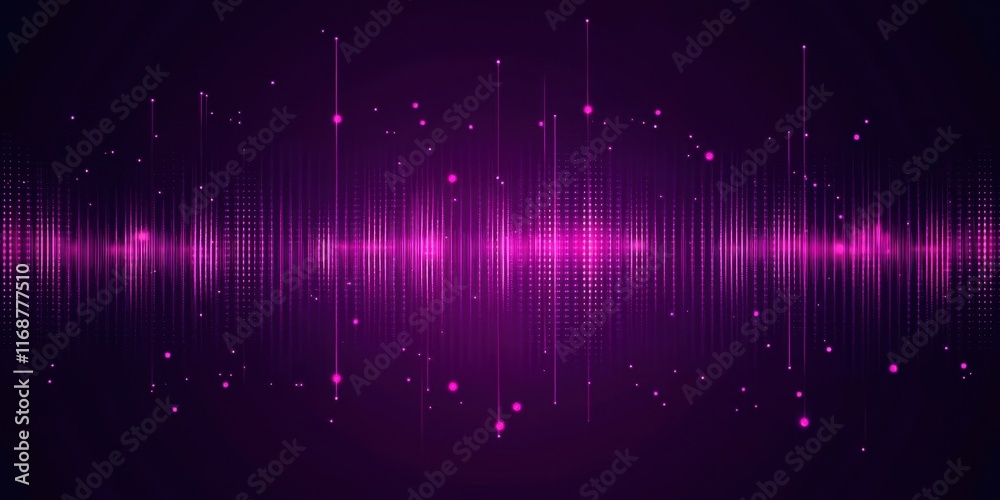Poster purple background with a purple line with dots on it