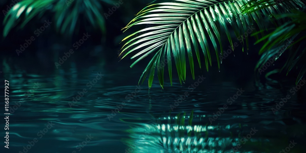 Poster Leaf is floating on the water
