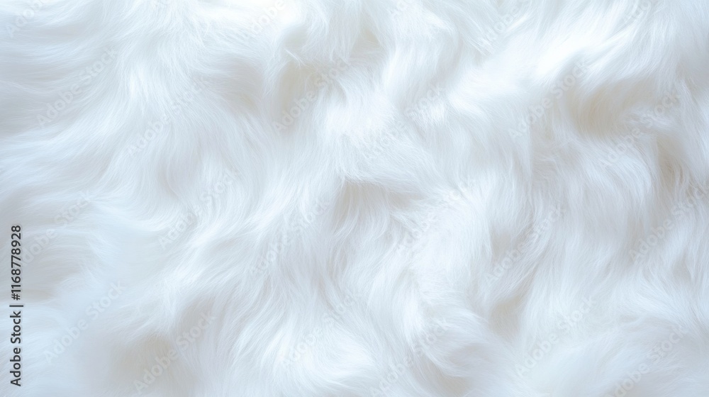 Poster Soft White Fur with Intricate Texture Details - Luxurious and Gentle Visual Style