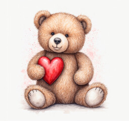 Obraz premium teddy bear and heart