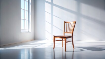 Long Exposure Photo of Brown Chair in Minimalist White Room