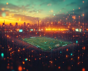 Futuristic Sports Analytics Geometric Data Overlays on South Korean Football Scene