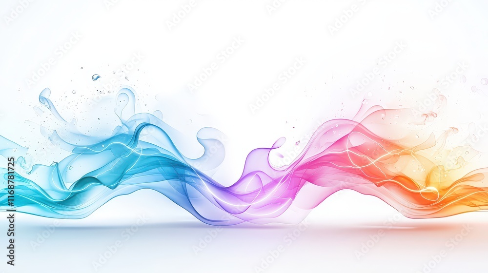 Poster neon lights creating a dynamic design with smooth flowing patterns, mixing vibrant colors and sharp 