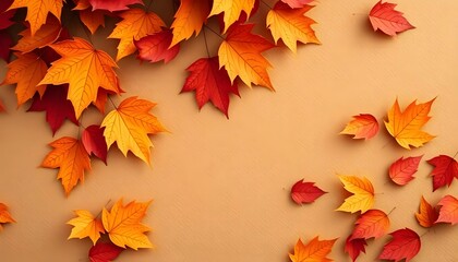 An autumn leaf textured background with ample space for adding text