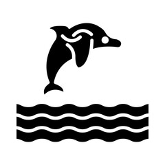 Dolphin Jumping glyph icon
