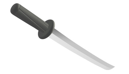 Illustration of Katana, 3D Render of Katana Sword