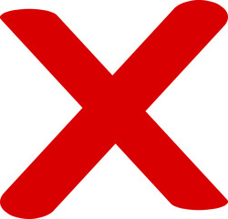 Fototapeta premium Grunge letter X. X icon. Red cross mark sign vector illustration. Sketch sign isolated on white background. Hand drawn calligraphy. Drawing vote symbol. X shape graphic texture.