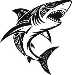 Naklejka premium Shark silhouette vector illustration, Shark silhouette vector, shark silhouette printable